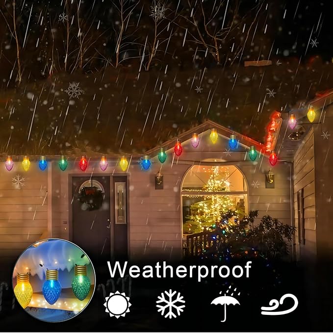 16FT Jumbo Christmas Lights,C7 Jumbo Xmas String Light Christmas Outdoor Decorations Lights with 10 Large Diamond | Lumora