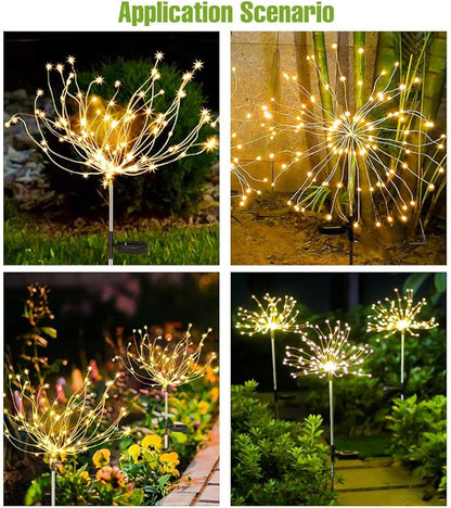 WENNI 6-Pack Solar Lights Outdoor - Upgraded of Sunlight Garden Light,IP65 Waterproof Outdoor Decor Solar Fireworks Lights for Yard,Pathway Decoration,Unique Gifts for Family and Friends