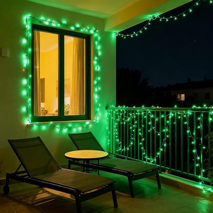 100 LED Green Christmas Lights, UL Certified and Commercial Decorative Lighting String 35 Ft Green Wire, for Indoor Outdoor Christmas Trees, Patio, Trees.