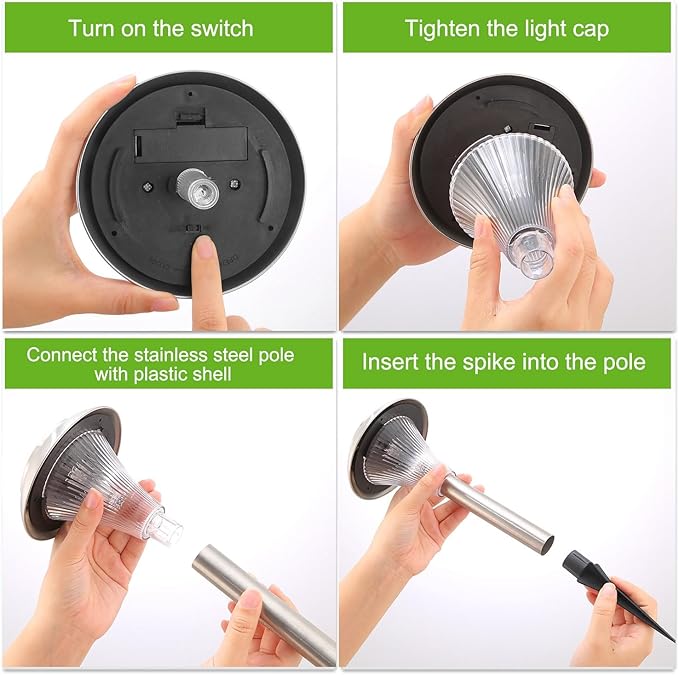 Solar Outdoor Lights, 8 Pack LED Garden Lights Outdoor Waterproof, Color Changing Solar Walkway Lights Maintain 10 Hours of Lighting for Your Garden, Landscape, Path, Yard, Patio, Driveway