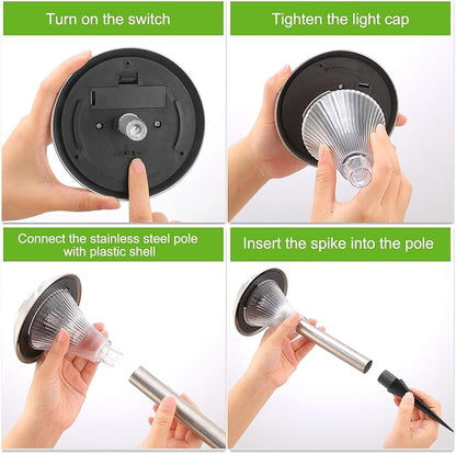 Solar Outdoor Lights, 8 Pack LED Garden Lights Outdoor Waterproof, Color Changing Solar Walkway Lights Maintain 10 Hours of Lighting for Your Garden, Landscape, Path, Yard, Patio, Driveway