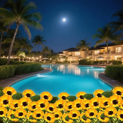 2 Pack Solar Garden Lights Outdoor Waterproof, Decorative Solarlights with 12 Sunflower, Solar Sunflower Lights for Outdoor Garden Yard Lawn Porch Backyard Pathway Decor, Gift for Mom Women (Yellow)