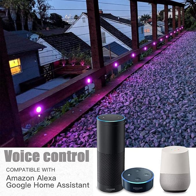 Smart WiFi LED Deck Lights 30 Pack, APP Control RGB Outdoor Lighting for Patio Deck Steps Landscape, Φ1.22" Low Voltage 12V Recessed Deck Lights Waterproof IP67, Work with Alexa Google Home, Timer