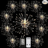 10 Pcs Total 1000 LED Firework Copper Wire Lights, 8 Modes Fairy Twinkle Lights Plug in String Lights 1M/3.3FT | Lumora