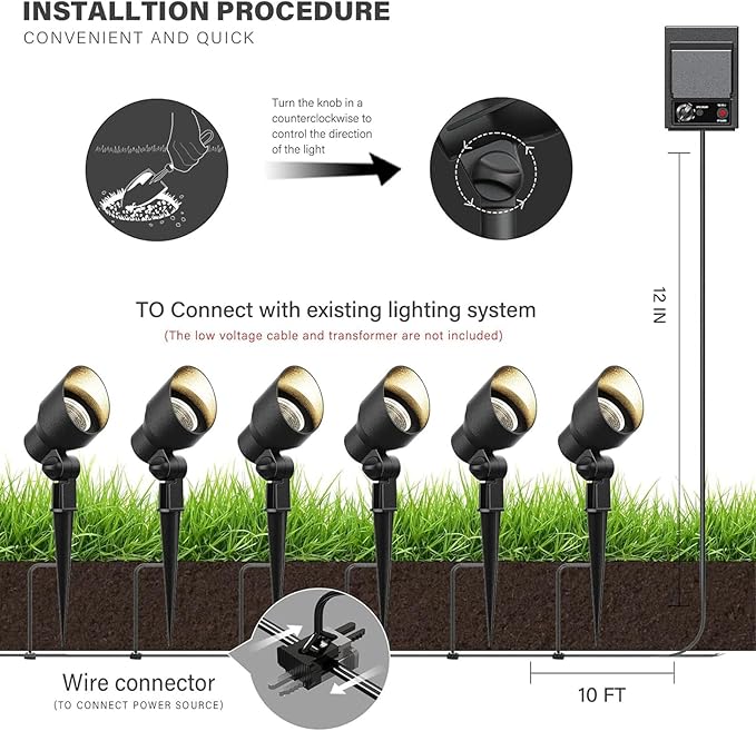 VM Low Voltage Landscape Lights 12V AC, 20W Outdoor Spotlight Flood Lights 145 Lumens G4 Bi-PIin Halogen Lighting 2800K Warm White Light for Garden, Yard, Pathway, Driveway Lighting 8Pack