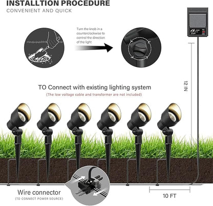 VM Low Voltage Landscape Lights 12V AC, 20W Outdoor Spotlight Flood Lights 145 Lumens G4 Bi-PIin Halogen Lighting 2800K Warm White Light for Garden, Yard, Pathway, Driveway Lighting 8Pack
