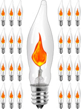 25-Pack Realistic Flame Light Bulbs, Vintage C18 E12 Bulb with Candelabra Base, Ideal Replacement for Outdoor & | Lumora