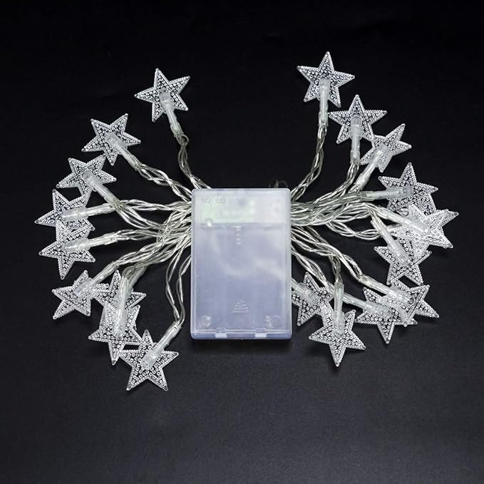 Star String Lights Battery Operated 40 LED 19.6FT Twinkle Little Star Lights Indoor Starry Fairy Lights Warm White for Patio Wedding Bedroom Christmas Home Decoration