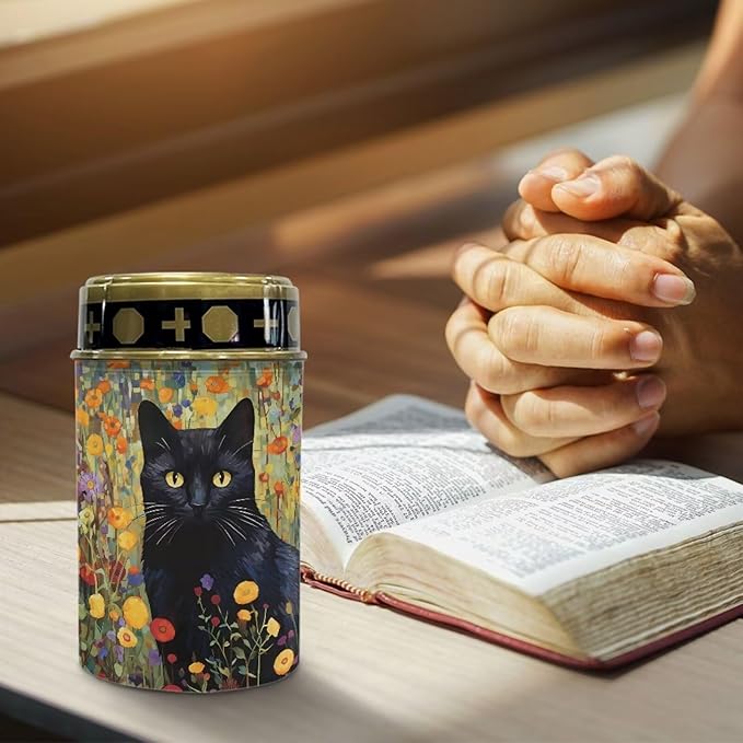 Black Cat Floral Cemetery Decorative Solar Lights Easy to Install Garden Solar Pathway Lights Waterproof Cemetery Cemetery Night Lights for Prayer Decoration