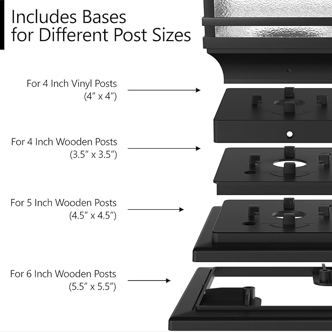 Davinci Lighting Premium Solar Outdoor Post Cap Lights - 4x4 5x5 6x6 - Bright LED Light for Fence Deck Garden or | Lumora