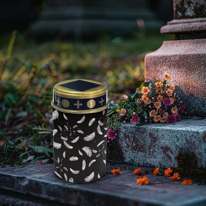 White Feather Cemetery Solar Lights for Grandma Solar Lights Outdoor Waterproof Cemetery for Yard Garden Landscape Path Lights LED Sympathy Memorial Lights