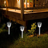 2pcs Stainless Steel Solar Lawn Lights Outdoor Solar Garden Path Lights Waterproof for Yard and Courtyard Decor | Lumora