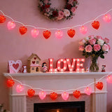 8.5Ft Valentines Day Decorations, Red & Pink Heart String Lights with 10 LED Clear Red and Pink Heart Lights | Lumora