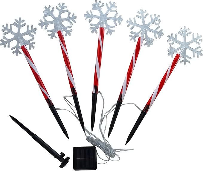 Solar Christmas Pathway Lights - 5 Designs (Star, Snowflake, Santa, Bell), Auto On/Off, Waterproof Warm White LED | Lumora