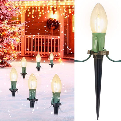 Brightown C9 Christmas String Lights Outdoor - 25.7 Feet 20 LED Pathway Lights, Connectable Waterproof Walkway Light for Indoor Xmas Party Holiday Wedding Commercial Decorations, Warm White