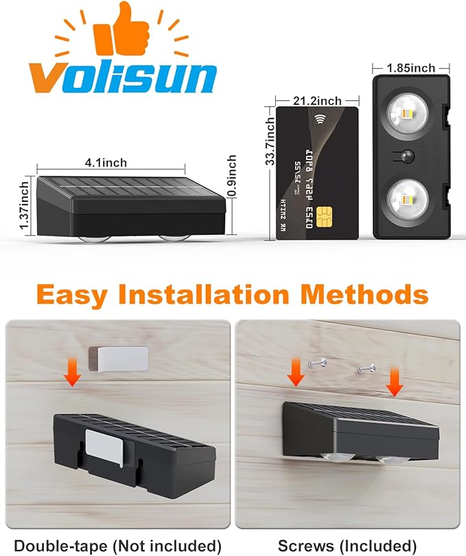 VOLISUN Solar Fence Lights with Remote Control, 50 Lumen LED Fence Lights Solar Powered, IP65 - Outdoor Path Light | Lumora