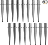16 PCS 5.3 Inch Solar Light Stakes, Silver Spikes Metal Pathway Stakes, LED Light Ground Spikes for Garden | Lumora