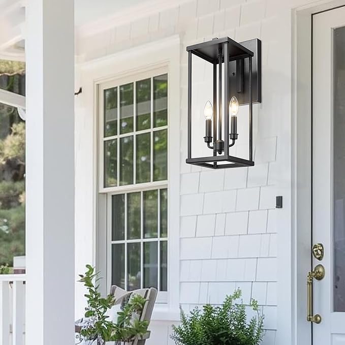 Bestshared Outdoor Wall Light, 20 Inch Modern Exterior Wall Sconce with Clear Glass, Weather Resistant Outside | Lumora