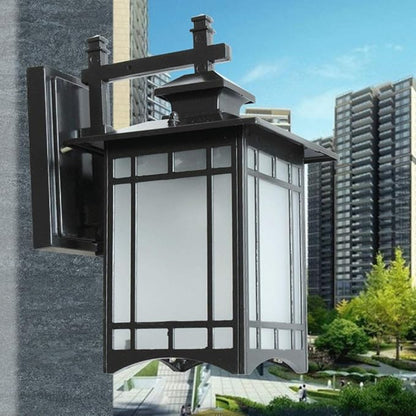Outdoor Lamp Post Light Fashion Vintage Exterior Rainproof Wall Sconce Lantern Square Black Single-Light Outdoor Wall Lighting Rustproof Aluminum Wall Mount Lamp Edison E27 Retro Bulb Patio Fence Comm