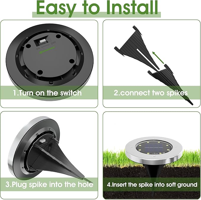 INCX Solar Lights for Outside,8 Pack Solar Light Outdoor Waterproof, Garden Lights Landscape Lighting for Patio | Lumora