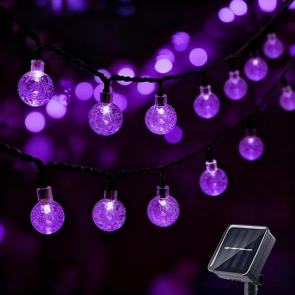 20 LED Decorations Crystal Globe Solar String Outdoor Lights with 8 Lighting Modes Waterproof Solar Powered Patio | Lumora