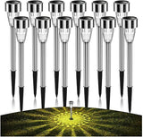 12 Packs Solar Pathway Lights - Stainless Steel Waterproof Auto On/Off Dusk to Dawn for | Lumora