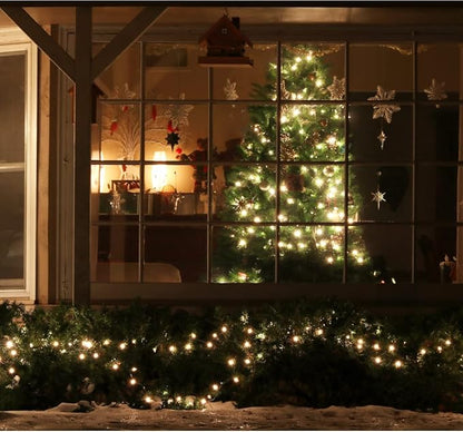 LAMPHOME Christmas Lights 100 Count Mini Clear Valentines Lights 19.6ft White Wire Christmas Tree String Lights for Outdoor Indoor Christmas Decorations Wedding Valentines Day Decor,UL Certified