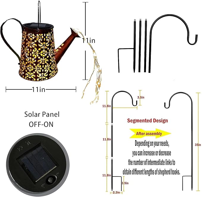 Solar Watering Can Garden Lights - Solar Lights Outdoor Garden Ornaments Waterproof Large Yard Statues Retro Copper | Lumora