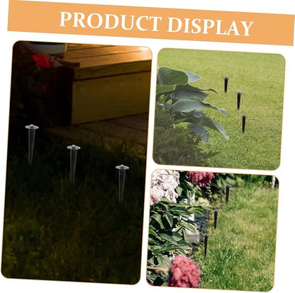 Happyyami 10pcs Reinforced Garden Spike Lights Replacement Stakes for Solar Pathway Lamps and Lightweight Ground Inserts for Landscape Lighting