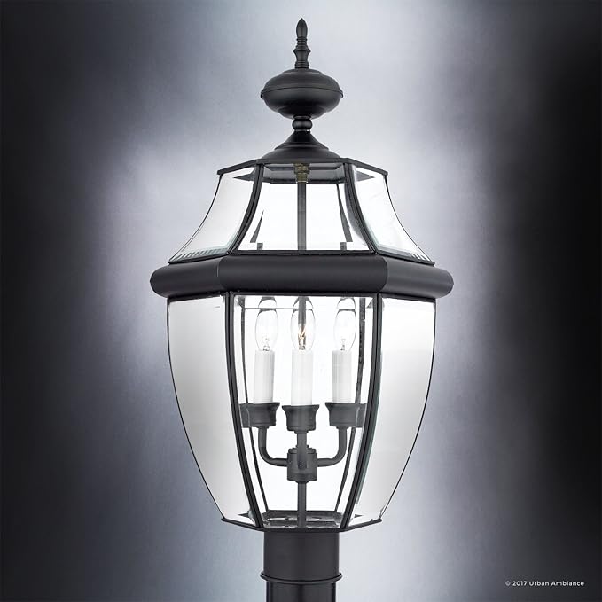 Urban Ambiance Luxury Colonial Outdoor Post Light, Large Size: 23" H x 12.5" W, with Tudor Style Elements | Lumora