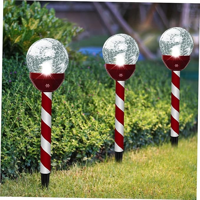 Solar Panel Lights Cracked Glass Effect Led Christmas Outdoor Garden Pathway Decorations | Lumora