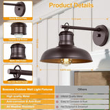 Bosceos 2-Pack Brown Wall Sconces, Farmhouse Exterior Barn Light Fixtures, Outdoor Wall Lights with E26 Socket | Lumora