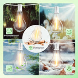 Outdoor String Lights, 100FT LED Patio String Light, String Lights for Outside with 53 LED Bulbs (3 Spare), White | Lumora