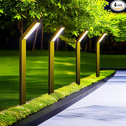 Solar Outdoor Pathway Lights - IP65 Waterproof Landscape Lights for Garden Decor, Walkway, Yard, Driveway (4 Pack)