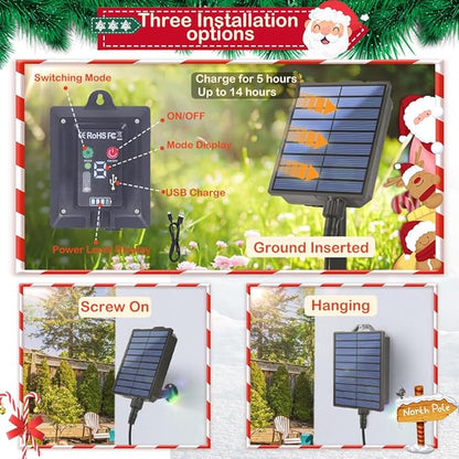 Candy Cane Christmas Lights, 12 Pack Waterproof Christmas Solar Candy Cane Lights with 8 Modes and Timer, 1200mah Solar Candy Canes Light Outdoor Decorations for Pathway, Yard, Patio, Garden
