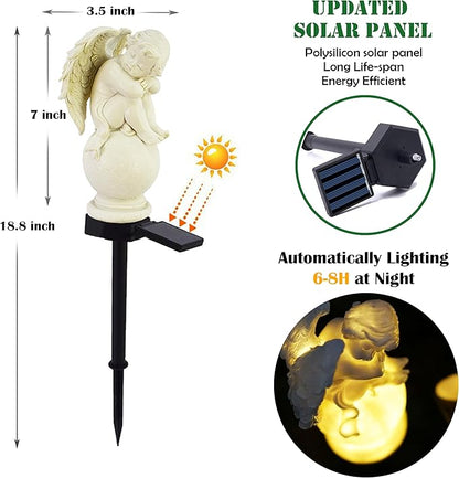 SunKite Angel Garden Solar LED Light Outdoor Waterproof Decorative Stake Lights for Yard Patio Pathway Lawn Ornaments Garden Decor Christian Christmas Decorations Gifts