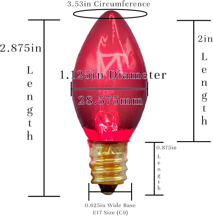 EST. LEE DISPLAY L D 1902 Indoor ＆ Outdoor String Light C9 Ceramic Christmas Steady Replacement Bulbs E17 Socket | Lumora