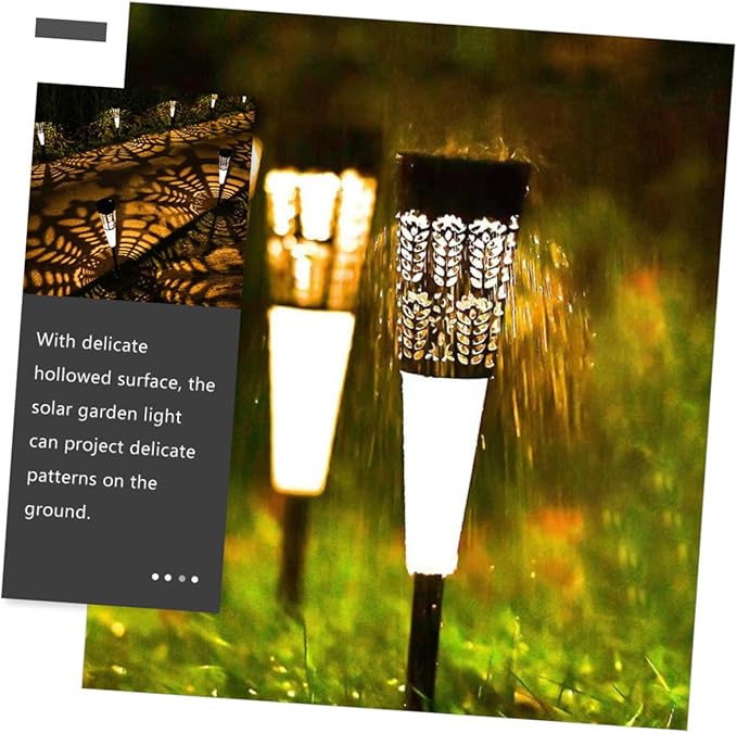 6pcs Solar Garden Pathway Lights Outdoor Stake Lamps Warm White Colorful LED Yard Lights for Courtyard Lawn Decor Waterproof Landscape Lighting
