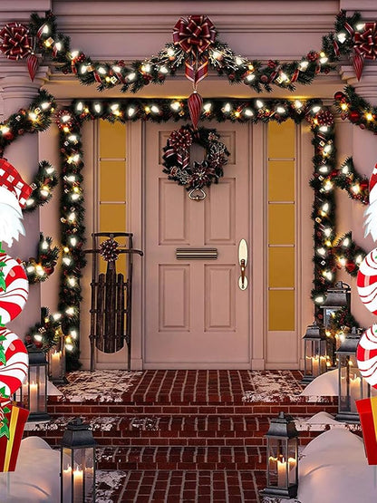 C9 Christmas Lights, 25FT Christmas C9 String Lights with 26 Frosted White Bulbs, Hanging Christmas Decoration Light for Outdoor Patio Party Garden Yard-Green Wire