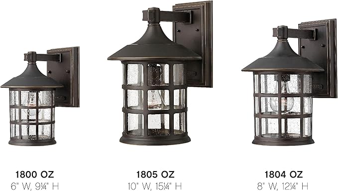 Hinkley Freeport 1804OZ Small Outdoor Wall Mount Lantern - New England Design, Cast Aluminum, Clear Seedy Glass - Oil Rubbed Bronze