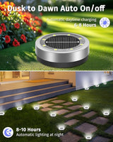 Mini Solar Ground Lights Outdoor 24 Pack Waterproof Upgraded Anti-Rust Solar Flat Garden Lights Stainless Steel | Lumora