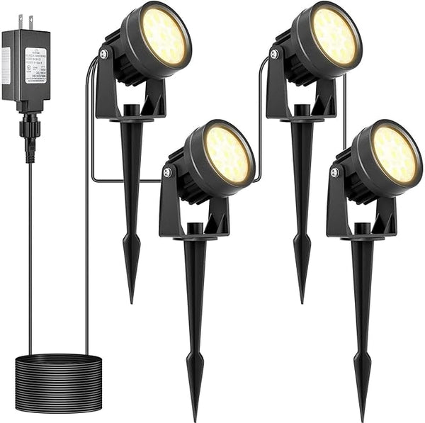 Warm White Spot Lights, Outdoor 3000K LED Spotlights, Outside Landscape Lighting IP65 Waterproof Garden Uplights | Lumora