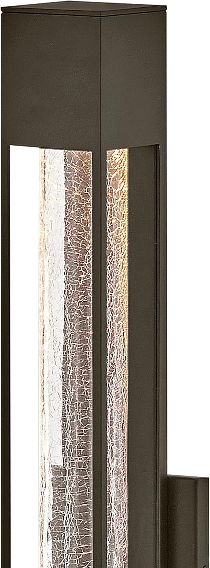 Hinkley Vapor Large Wall Mount Lantern - Modern, 1-Light, Aluminum, Crackle Glass, Bulb Included - Bronze Finish | Lumora