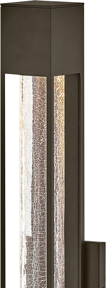 Hinkley Vapor Large Wall Mount Lantern - Modern, 1-Light, Aluminum, Crackle Glass, Bulb Included - Bronze Finish