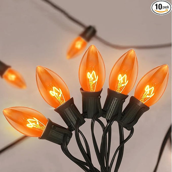 GOOTHY C9 Orange Christmas String Lights, 25Ft Outdoor Christmas Decorations Lights with 26 Incandescent Orange | Lumora