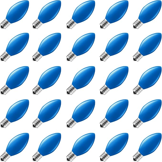Minetom C7 Christmas Replacement Light Bulbs 25 Pack, C7 Bulbs Clear Incandescent Bulb for Christmas String Light | Lumora