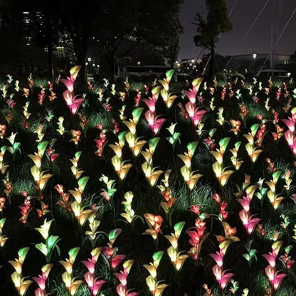 Aolyty Solar Garden Lights Outdoor Multi-Color Changing LED Solar Calla Lily Light IP65 Waterpoof Flower Lights for Patio, Garden, Lawn, Yard Pathway Decorative (Red, 2 Pack)