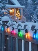 C7 Christmas String Lights 25Ft LED Outdoor Christmas Lights with 27 Clear Multicolor LED Bulbs(2 Spare), Vintage | Lumora