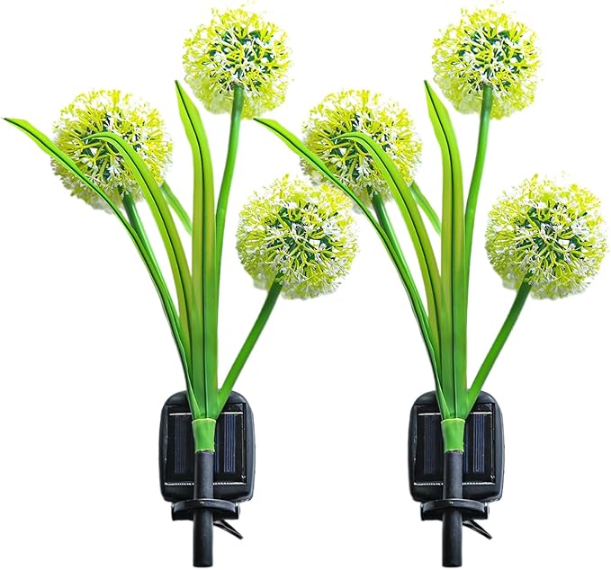 Solar Garden Lights Decorative Dandelion with 36 Colorful LED for Christmas Decor - IP65 Waterproof Solar Lights Outdoor (2-Pack)