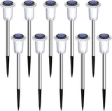DenicMic Solar Lights Outdoor 10 Pack Waterproof 6000K Cold White LED Stainless Steel Stake Outside Lights for Yard | Lumora